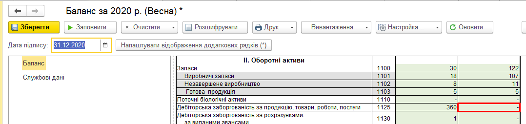 Резерв сумнівних боргів в балансі