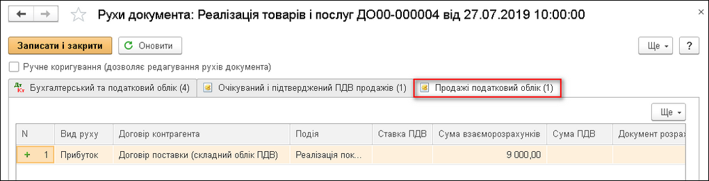 запис про подію реалізації